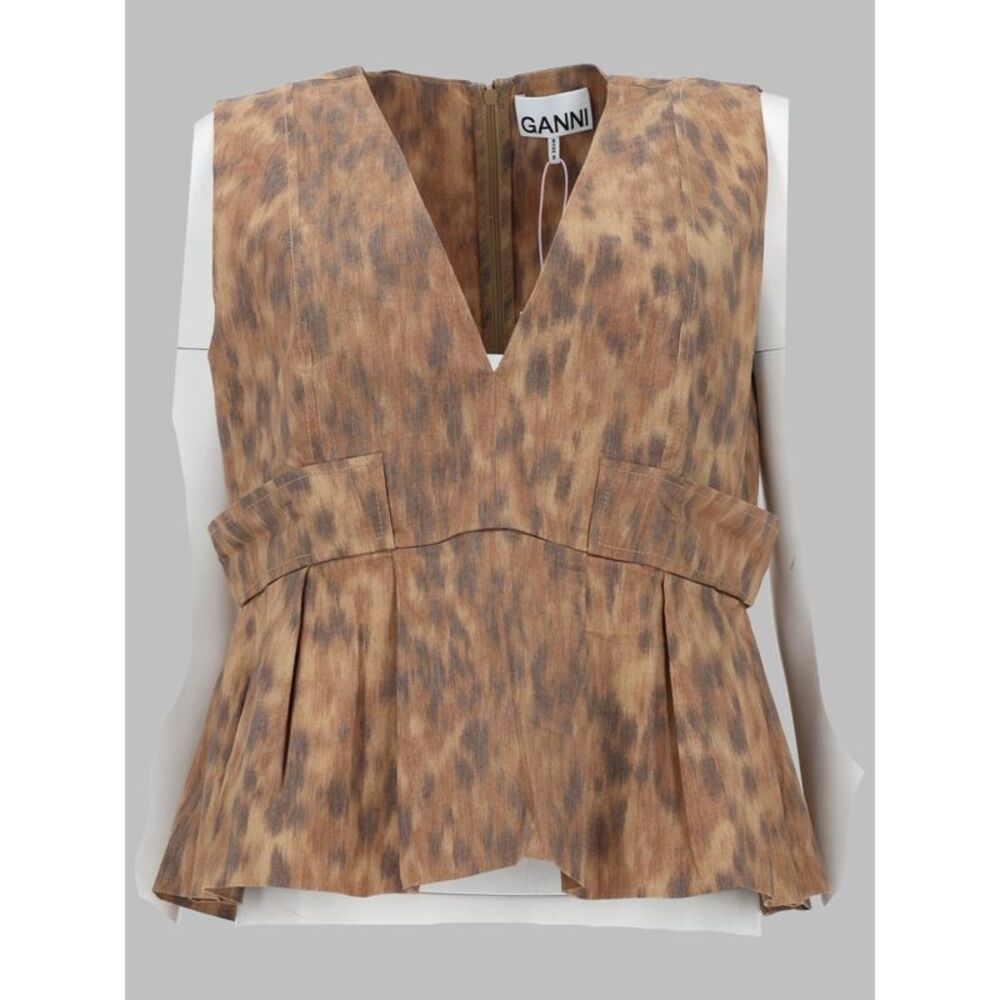 Ganni Women Blusa In Cotone Con Stampa